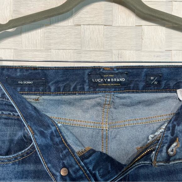 Lucky Brand Men’s 110 Skinny Dark Wash Cotton Blend Jeans Size 31/32 - Picture 9 of 15